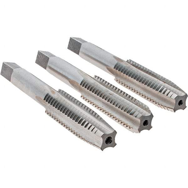 Cle-Line - 1/2-13 UNC, 4 Flute, Bottoming, Plug & Taper, Bright Finish, High Speed Steel Tap Set - Right Hand Cut, 3-3/8" OAL, 1-21/32" Thread Length, Series 0404 - All Tool & Supply