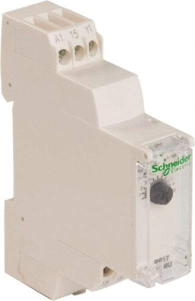 Schneider Electric - 100 hr Delay, Multiple Range SPDT Time Delay Relay - 8 Contact Amp, 24 to 240 VAC/VDC, Selector Switch - All Tool & Supply