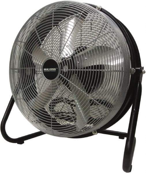 Maxess Climate Control Technologies - 18" Blade, 5/64 hp, 1,550, 2,000 & 2,680 CFM, Oscillating Industrial Circulation Fan - Floor Stand, 120 Volts, 3 Speed - All Tool & Supply