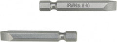 Irwin - 1/4" Slotted Screwdriver Bit - 1/4" Hex Drive, 2-3/8" OAL - All Tool & Supply