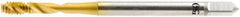 OSG - #4-40 UNC 2 Flute 2B Modified Bottoming Spiral Flute Tap - Vanadium High Speed Steel, TiN Finish, 56mm OAL, Right Hand Flute, Right Hand Thread, H2, Series 16450 - All Tool & Supply