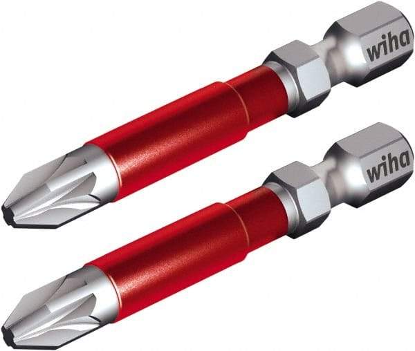 Wiha - PZ.2 Posidriv Screwdriver Bit - 1/4" Hex Drive, 1-59/64" OAL - All Tool & Supply