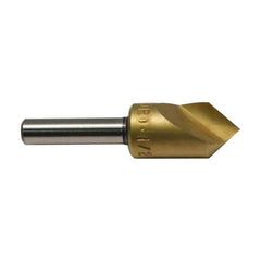 M.A. Ford - 1" Head Diam, 1/2" Shank Diam, 1 Flute 120° High Speed Steel Countersink - TiN Finish, 2-3/4" OAL - All Tool & Supply