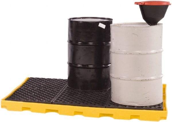 UltraTech - 66 Gal Sump, 9,000 Lb Capacity, 6 Drum, Polyethylene Spill Deck or Pallet - 75" Long x 50" Wide x 5" High, Low Profile, 2 x 3 Drum Configuration - All Tool & Supply