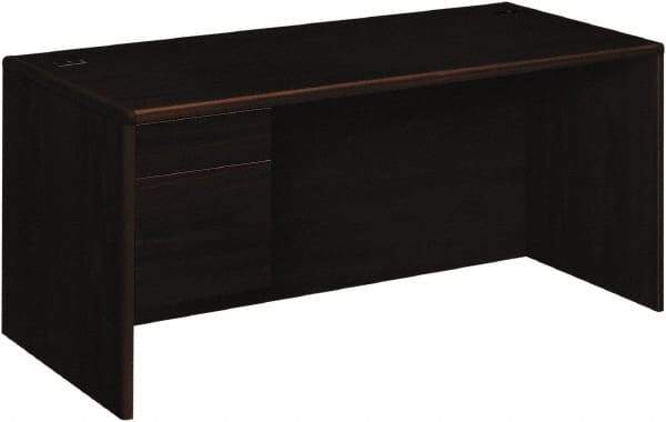 Hon - High Pressure Laminate Left Pedestal Desk - 66" Wide x 30" Deep x 29-1/2" High, Mahogany - All Tool & Supply