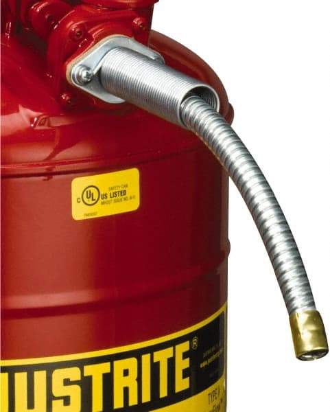 Justrite - 9 Inch Long, Safety Can Metal Flexible Nozzle - 5/8 Inch Diameter, Compatible with Type II Safety Cans - All Tool & Supply