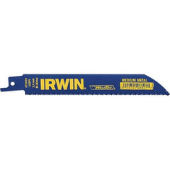 Irwin Blades - 6" Long, Bi-Metal Reciprocating Saw Blade - Straight Profile, 18 TPI, Toothed Edge, Tang Shank - All Tool & Supply