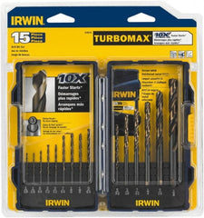 Irwin - 1/16 to 3/8", Oxide/Gold Finish, High Speed Steel Jobber Length Drill Bit Set - All Tool & Supply