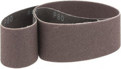 Made in USA - 2" Wide x 42" OAL, 80 Grit, Aluminum Oxide Abrasive Belt - Aluminum Oxide, Medium, Coated, X Weighted Cloth Backing - All Tool & Supply