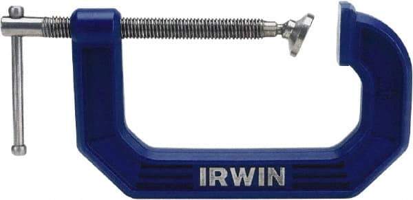 Irwin - Heavy-Duty 1" Max Opening, 1-3/16" Throat Depth, Standard C-Clamp - Standard Throat Depth - All Tool & Supply