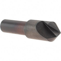 Melin Tool - 1/2" Head Diam, 3/8" Shank Diam, 1 Flute 82° High Speed Steel Countersink - Oxide Finish, 2" OAL, Single End, Straight Shank, Right Hand Cut - All Tool & Supply