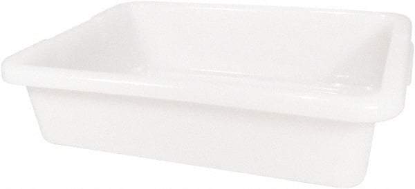 Rubbermaid - 4.6 Gal, White Polyethylene Tote Container - Nesting, 20" Long x 15" Wide x 5" High - All Tool & Supply