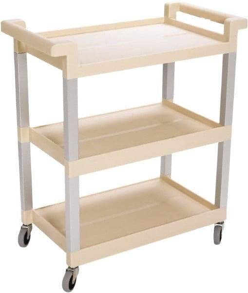 Rubbermaid - 100 Lb Capacity, 16" Wide x 31-1/2" Long x 36" High Standard Utility Cart - 3 Shelf, Plastic, Swivel Casters - All Tool & Supply