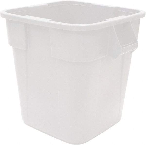 Rubbermaid - 40 Gal White Square Trash Can - Polyethylene, 730mm High x 596.9mm Long x 596.9mm Wide - All Tool & Supply