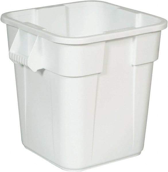 Rubbermaid - 28 Gal White Square Trash Can - Polyethylene, 572mm High x 546.1mm Long x 546.1mm Wide - All Tool & Supply