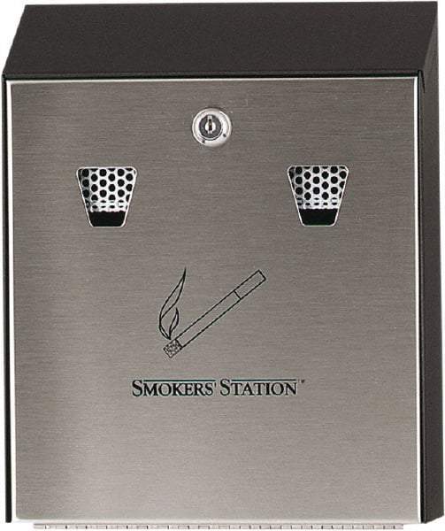 Rubbermaid - Steel Wall Mounted Ashtray - 10" Wide x 12-1/2" High - All Tool & Supply