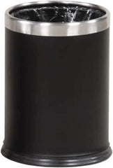 Rubbermaid - 3-1/2 Gal Black Round Decorative Waste Receptacle With Top - Steel, 318mm High - All Tool & Supply