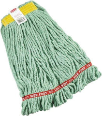 Rubbermaid - 1" Yellow Head Band, Small Blended Fiber Loop End Mop Head - 4 Ply, Side Loading Connection - All Tool & Supply