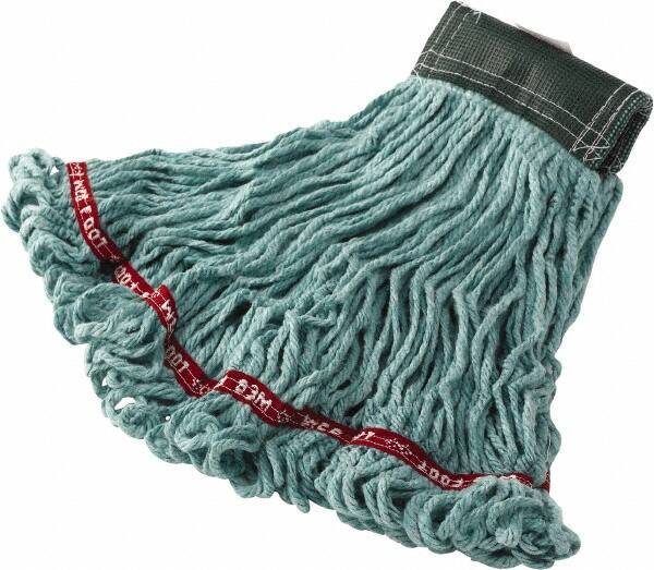 Rubbermaid - 1" Green Head Band, Medium Blended Fiber Loop End Mop Head - 4 Ply, Side Loading Connection - All Tool & Supply