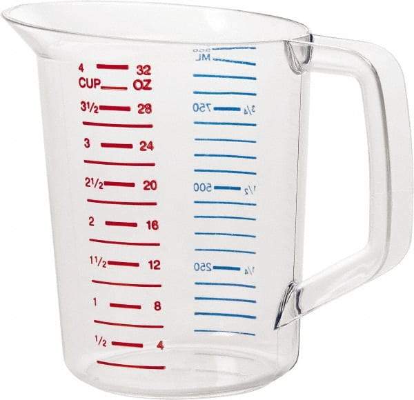 Rubbermaid - 1 Quart Polycarbonate Measuring Cup - 50 ml Graduation - All Tool & Supply