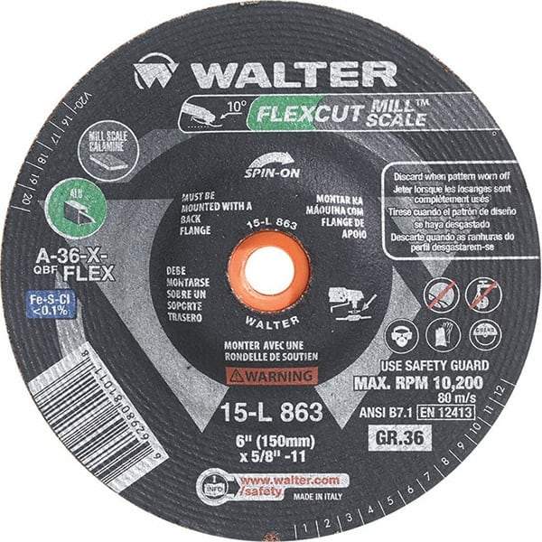 WALTER Surface Technologies - 6" Diam, 36 Grit Surface Grinding Wheel - All Tool & Supply