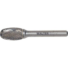 WALTER Surface Technologies - 3/8" Cut Diam, 1/4" Shank Diam, Egg Head Double Cut Burr - Carbide, 5/8" LOC - All Tool & Supply