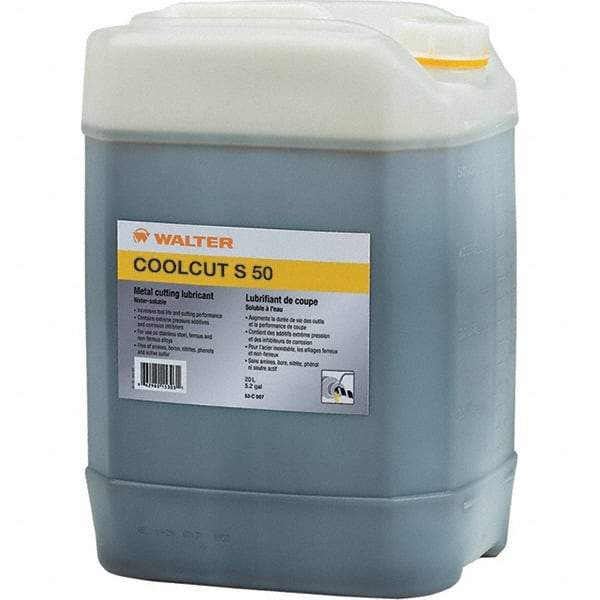 WALTER Surface Technologies - CoolCut, 20 L Bottle Cutting Fluid - Liquid, For Broaching, Drilling, Milling, Reaming, Sawing, Shearing, Tapping - All Tool & Supply