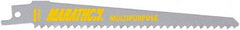 Irwin Blades - 6" Long, Bi-Metal Reciprocating Saw Blade - Straight Profile, 6 Fleam TPI, Toothed Edge, Tang Shank - All Tool & Supply