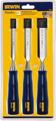 Irwin - 3 Piece Wood Chisel Set - Polypropylene, Sizes Included 1/2 to 1" - All Tool & Supply