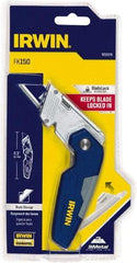 Irwin - Fixed Folding Utility Knife - Metal Handle, 3 Blades Included - All Tool & Supply