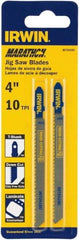 Irwin Blades - 4" Long x 0.059" Thick x 0.283" Wide, 10 Teeth per Inch, Carbon Steel Jig Saw Blade - Toothed Edge, T-Shank, Fleam Ground Tooth Set - All Tool & Supply