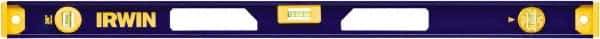 Irwin - 36" Long 3 Vial I-Beam Level - Aluminum, Blue/Yellow, 1 Plumb & 2 Level Vials - All Tool & Supply