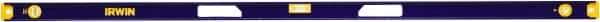 Irwin - 72" Long 3 Vial I-Beam Level - Aluminum, Blue/Yellow, 1 Plumb & 2 Level Vials - All Tool & Supply