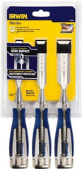 Irwin - 3 Piece Wood Chisel Set - Acetate, Sizes Included 1/2 to 1" - All Tool & Supply