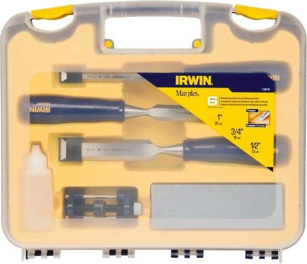 Irwin - 6 Piece Wood Chisel Set - Polypropylene, Sizes Included 1/2 to 1" - All Tool & Supply