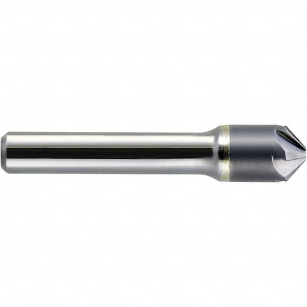 Melin Tool - 3/16" Head Diam, 3/16" Shank Diam, 6 Flute 100° Solid Carbide Countersink - All Tool & Supply