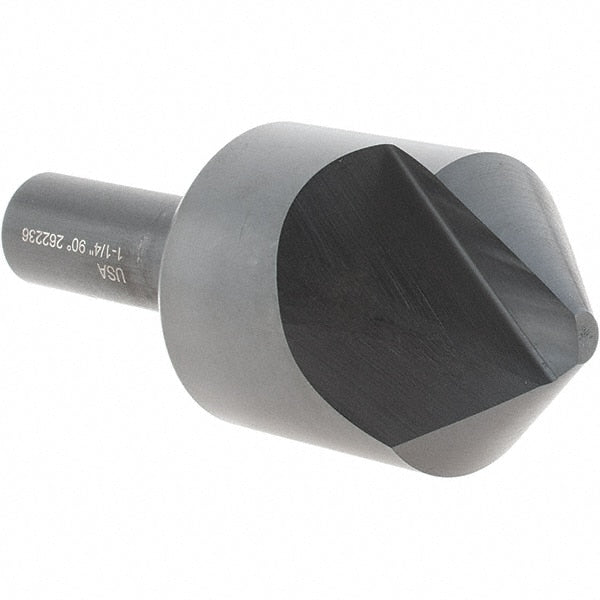 Melin Tool - 1-1/4" Head Diam, 1/2" Shank Diam, 1 Flute 90° High Speed Steel Countersink - All Tool & Supply