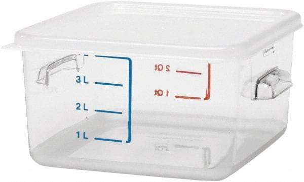 Rubbermaid - Square, Clear Polycarbonate Food Storage Container - 4.8" High x 8.8" Wide x 8.8" Long - All Tool & Supply