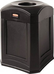 Rubbermaid - 35 Gal Black Square Decorative Waste Receptacle With Top - 31" High x 609.6mm Long x 24" Wide - All Tool & Supply