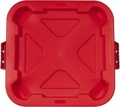 Rubbermaid - Square Lid for Use with 28 Gal Square Trash Cans - Red, Polyethylene, For Brute Trash Cans - All Tool & Supply