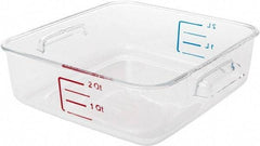 Rubbermaid - Square, Clear Polycarbonate Food Storage Container - 2.7" High x 8.8" Wide x 8.8" Long - All Tool & Supply