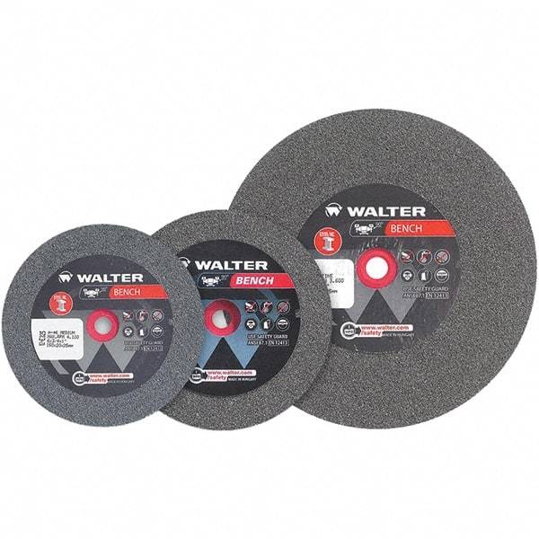 WALTER Surface Technologies - 24 Grit Aluminum Oxide Bench & Pedestal Grinding Wheel - 8" Diam x 1" Hole x 1-1/4" Thick, 3600 Max RPM, Coarse Grade, Vitrified Bond - All Tool & Supply