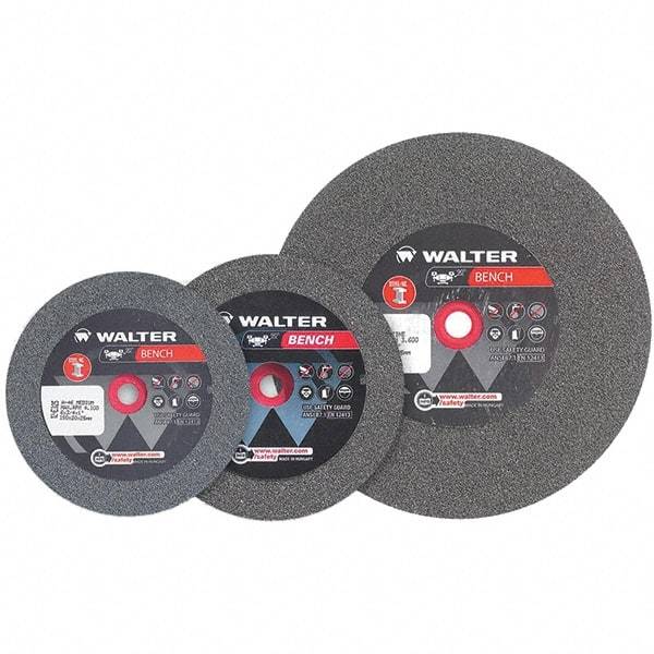 WALTER Surface Technologies - 24 Grit Aluminum Oxide Bench & Pedestal Grinding Wheel - 8" Diam x 1" Hole x 7/8" Thick, 3600 Max RPM, Coarse Grade, Vitrified Bond - All Tool & Supply