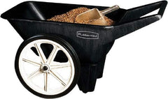 Rubbermaid - 3.5 Cu Ft, 200 Lb Capacity Wheelbarrow with Semi-Pneumatic Wheel - 47" Long x 27-1/2" Wide x 24-3/4" High, Black - All Tool & Supply