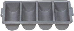 Rubbermaid - 4 Compartment, 21-1/4 Inch Wide x 11-1/2 Inch Deep x 3-3/4 Inch High, Cutlery Bin - Plastic, Gray - All Tool & Supply