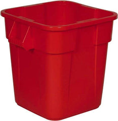 Rubbermaid - 28 Gal Red Square Trash Can - Polyethylene, 572mm High x 546.1mm Long x 546.1mm Wide - All Tool & Supply