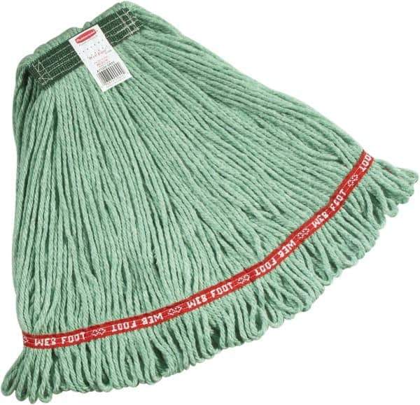 Rubbermaid - Green Head Band, Medium Blended Fiber Loop End Mop Pad - Quick Change Connection - All Tool & Supply