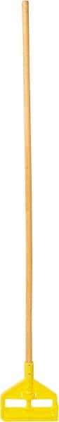 Rubbermaid - 54" Standard Hardwood Clamp Jaw Mop Handle - 1" Mop Head Band, Plastic Connector, Use with Wet Mops - All Tool & Supply