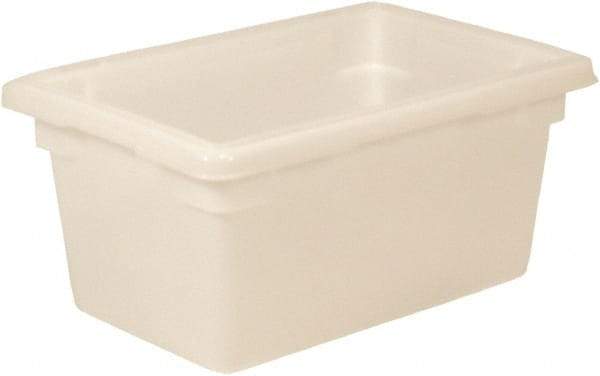 Rubbermaid - Rectangular, White Polyethylene Food Tote Box - 9" High x 12" Wide x 18" Long, with Snap-On Lid - All Tool & Supply