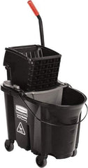 Rubbermaid - 35 Qt Plastic Steel Bucket & Wringer - 510.54mm Long x 927.1mm High x 398.78mm Wide, Black - All Tool & Supply